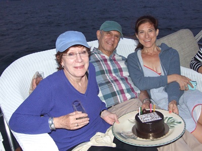 Birthday cake on settee