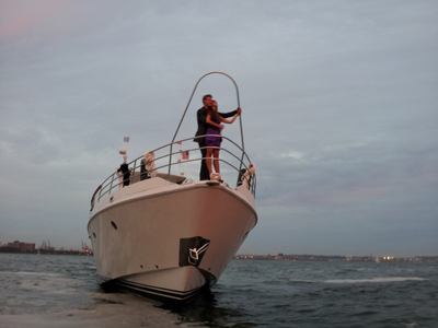 NYC yacht Justine bow