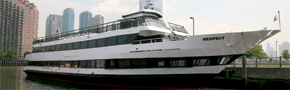 NY Harbor motor yacht Respect-dockside